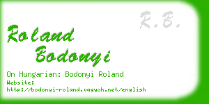 roland bodonyi business card